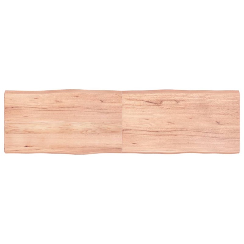 vidaXL Tablero mesa madera tratada borde natural marrón 180x50x(2-6)cm