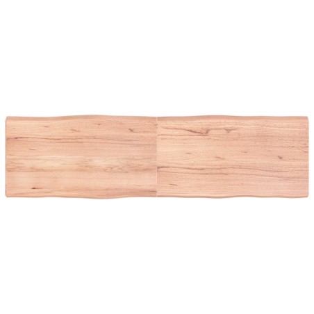 vidaXL Tablero mesa madera tratada borde natural marrón 180x50x(2-6)cm