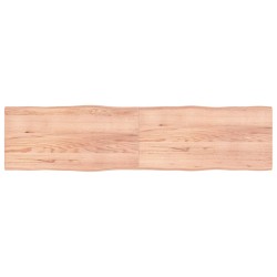 vidaXL Tablero mesa madera tratada borde natural marrón 200x50x(2-4)cm