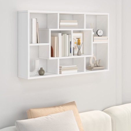 vidaXL Estantería de pared madera contrachapada blanco 85x16x52,5 cm