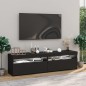 vidaXL Muebles de TV con luces LED 2 unidades negro 75x35x40 cm vidaXL Muebles de TV con luces LED 2 unidades negro 75x35x40 cm