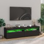 vidaXL Muebles de TV con luces LED 2 unidades negro 75x35x40 cm vidaXL Muebles de TV con luces LED 2 unidades negro 75x35x40 cm