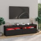 vidaXL Muebles de TV con luces LED 2 unidades negro 75x35x40 cm vidaXL Muebles de TV con luces LED 2 unidades negro 75x35x40 cm