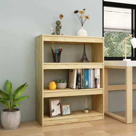 vidaXL Estantería/divisor de espacios madera maciza pino 100x30x103 cm