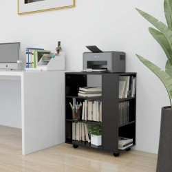 vidaXL Armario con ruedas madera contrachapada negro 60x35x75 cm