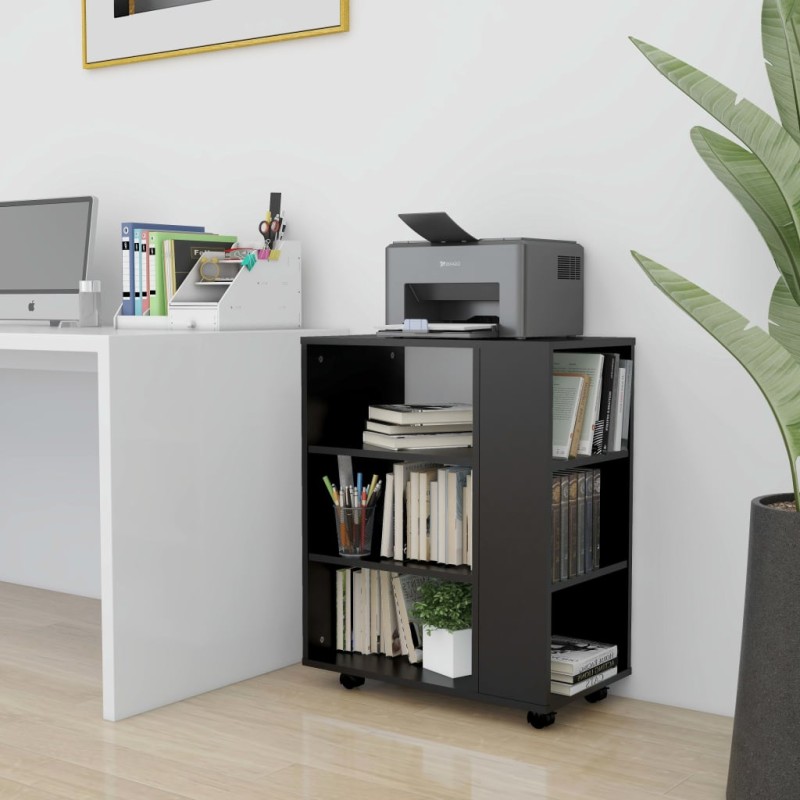 vidaXL Armario con ruedas madera contrachapada negro 60x35x75 cm vidaXL Armario con ruedas madera contrachapada negro 60x35x75 cm