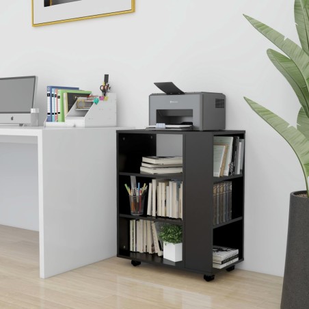 vidaXL Armario con ruedas madera contrachapada negro 60x35x75 cm
