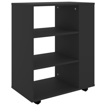 vidaXL Armario con ruedas madera contrachapada negro 60x35x75 cm