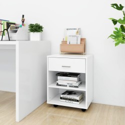 vidaXL Armario con ruedas madera contrachapada blanco 46x36x59 cm