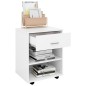 vidaXL Armario con ruedas madera contrachapada blanco 46x36x59 cm vidaXL Armario con ruedas madera contrachapada blanco 46x36x59 cm
