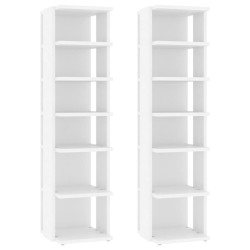 vidaXL Muebles zapateros 2 uds contrachapada blanco 27,5x27x102 cm