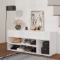 vidaXL Banco zapatero de madera contrachapada blanco 105x30x45 cm vidaXL Banco zapatero de madera contrachapada blanco 105x30x45 cm