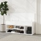 vidaXL Banco zapatero de madera contrachapada blanco 105x30x45 cm vidaXL Banco zapatero de madera contrachapada blanco 105x30x45 cm