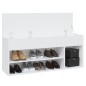vidaXL Banco zapatero de madera contrachapada blanco 105x30x45 cm vidaXL Banco zapatero de madera contrachapada blanco 105x30x45 cm