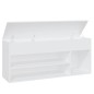 vidaXL Banco zapatero de madera contrachapada blanco 105x30x45 cm vidaXL Banco zapatero de madera contrachapada blanco 105x30x45 cm