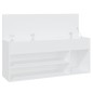 vidaXL Banco zapatero de madera contrachapada blanco 105x30x45 cm vidaXL Banco zapatero de madera contrachapada blanco 105x30x45 cm