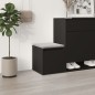 vidaXL Cajón taburete madera de ingeniería negro 40,5x40x40 cm vidaXL Cajón taburete madera de ingeniería negro 40,5x40x40 cm