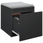 vidaXL Cajón taburete madera de ingeniería negro 40,5x40x40 cm vidaXL Cajón taburete madera de ingeniería negro 40,5x40x40 cm