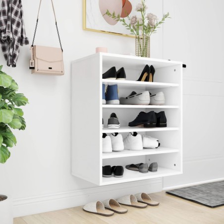 vidaXL Mueble zapatero de madera contrachapada blanco 60x35x70 cm