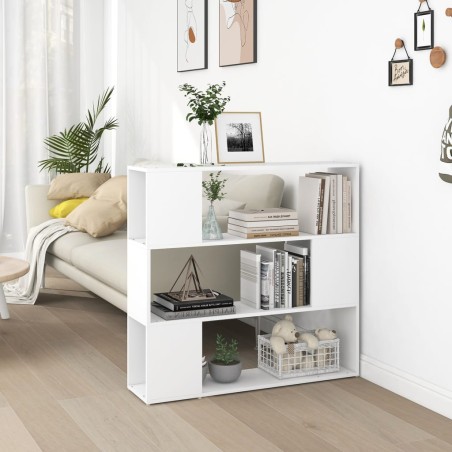 vidaXL Estantería de libros/divisor de espacios blanco 100x24x94 cm