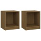vidaXL Mesita noche 2 uds madera pino marrón miel 35,5x33,5x41,5cm vidaXL Mesita noche 2 uds madera pino marrón miel 35,5x33,5x41,5cm