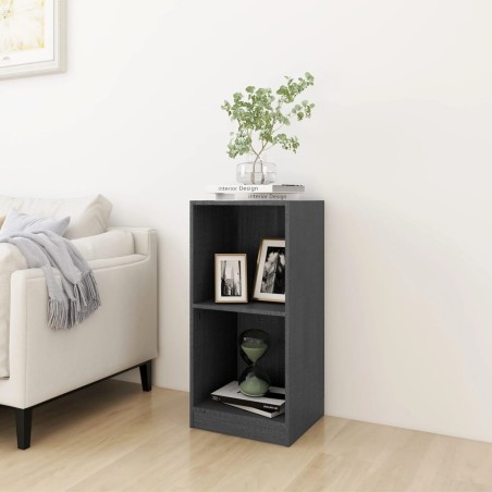 vidaXL Armario auxiliar madera maciza de pino gris 35,5x33,5x76 cm