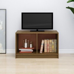 vidaXL Mueble de TV de madera maciza de pino marrón miel 70x33x42 cm