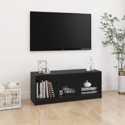 vidaXL Mueble de TV madera maciza de pino negro 104x33x41 cm 