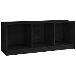 vidaXL Mueble de TV madera maciza de pino negro 104x33x41 cm 