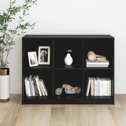 vidaXL Estantería de madera maciza de pino negra 104x33x76 cm