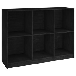 vidaXL Estantería de madera maciza de pino negra 104x33x76 cm