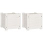 vidaXL Jardineras 2 uds madera maciza de pino blanco 31x31x31 cm vidaXL Jardineras 2 uds madera maciza de pino blanco 31x31x31 cm