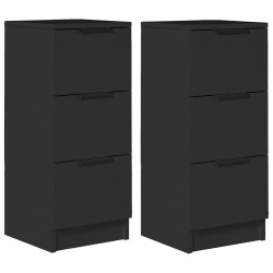 vidaXL Aparador de madera contrachapada negro 30x30x70 cm