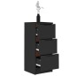 vidaXL Aparador de madera contrachapada negro 30x30x70 cm vidaXL Aparador de madera contrachapada negro 30x30x70 cm