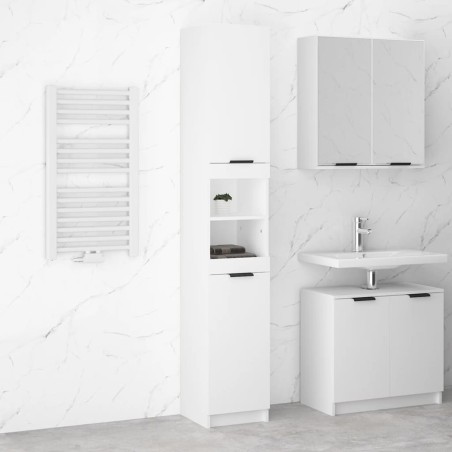 vidaXL Armario de baño madera contrachapada blanco 32x34x188,5 cm