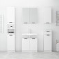 vidaXL Armario de baño madera contrachapada blanco 32x34x188,5 cm vidaXL Armario de baño madera contrachapada blanco 32x34x188,5 cm