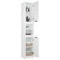 vidaXL Armario de baño madera contrachapada blanco 32x34x188,5 cm vidaXL Armario de baño madera contrachapada blanco 32x34x188,5 cm