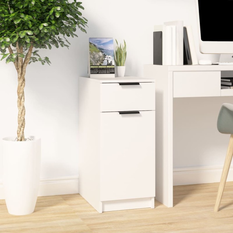 vidaXL Armario de escritorio madera contrachapada blanco 33,5x50x75 cm vidaXL Armario de escritorio madera contrachapada blanco 33,5x50x75 cm