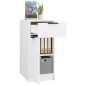 vidaXL Armario de escritorio madera contrachapada blanco 33,5x50x75 cm vidaXL Armario de escritorio madera contrachapada blanco 33,5x50x75 cm