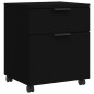 vidaXL Archivador con ruedas madera contrachapada negro 45x38x54 cm vidaXL Archivador con ruedas madera contrachapada negro 45x38x54 cm