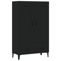 vidaXL Aparador de madera de ingeniería negro 70x31x115 cm