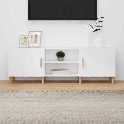 vidaXL Mueble para TV madera contrachapada blanco 150x30x50 cm