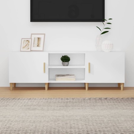 vidaXL Mueble para TV madera contrachapada blanco 150x30x50 cm
