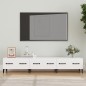 vidaXL Mueble de TV madera contrachapada blanco 150x34,5x30 cm vidaXL Mueble de TV madera contrachapada blanco 150x34,5x30 cm