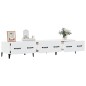 vidaXL Mueble de TV madera contrachapada blanco 150x34,5x30 cm vidaXL Mueble de TV madera contrachapada blanco 150x34,5x30 cm
