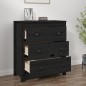 vidaXL Aparador de madera maciza de pino negro 70x35x80 cm