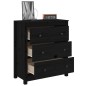 vidaXL Aparador de madera maciza de pino negro 70x35x80 cm