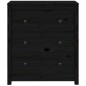 vidaXL Aparador de madera maciza de pino negro 70x35x80 cm