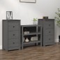 vidaXL Aparadores 2 uds madera maciza de pino gris 40x35x80 cm