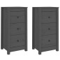 vidaXL Aparadores 2 uds madera maciza de pino gris 40x35x80 cm
